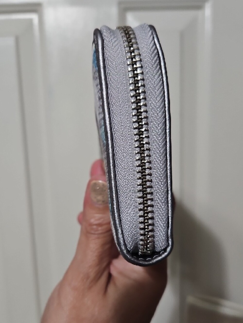 Coach NWOT Opt Art C Continental Wallet in Silver and Blue - Picture 8 of 11